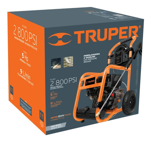 Hidrolavadora Truper 12908 Naranja/negro 3.7 Kw 193 Bar Naranja/negro