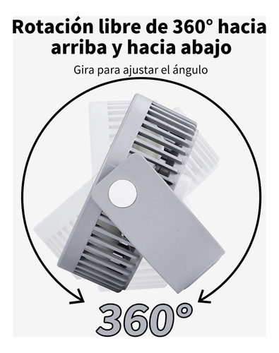 Ventilador Escritorio Portatil Recargable De Mesa Con Led