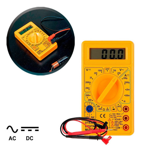 Multimetro Digital Profissional Portatil Com Cabo E Bateria
