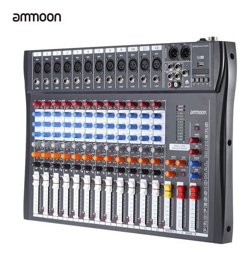 Ammoon 120s-usb Consola De Mezcla De 12 Canales P/mic Line
