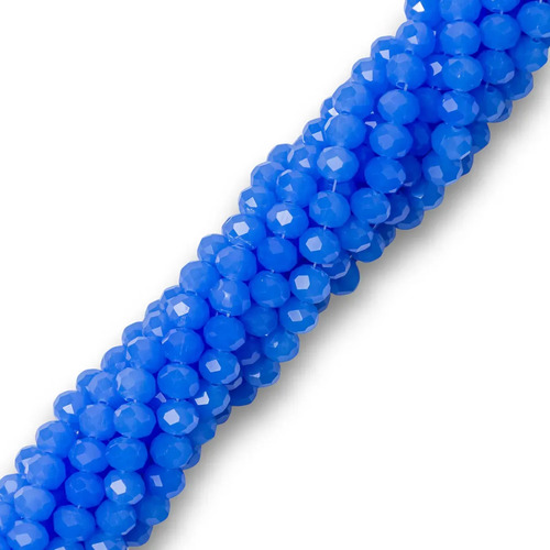 Miçangas De Cristal Azul-aço Hexagonais Para Umbanda E Candomblé, 6 Mm, 40 Cm