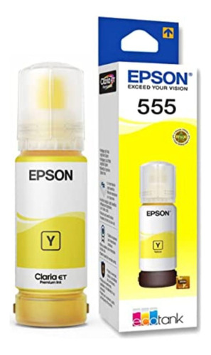 Botella Tinta Epson T555 Amarillo L8160 L8180 Original 70ml