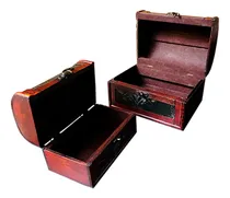 Comprar Crafts&home Juego De 2 Baúles O Alhajeros Estilo Vintage Marrón Baúlitos