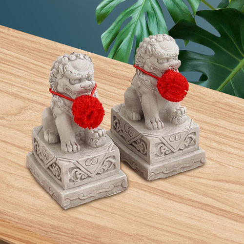 5 Paquete De 5-6 2 Estatuas De Piedra De Perros Fu 5 Piezas