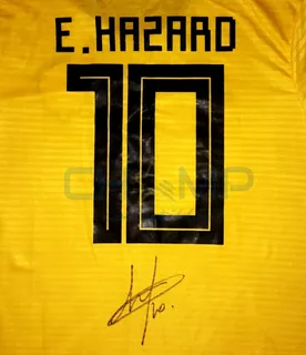 Jersey Autografiado Eden Hazard Belgica Mundial Rusia 2018 V