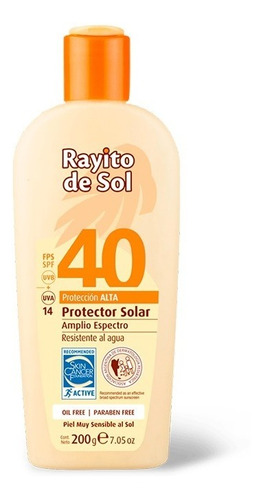 Rayito De Sol Protector Solar Factor 40 X 200g Sin Parabenos