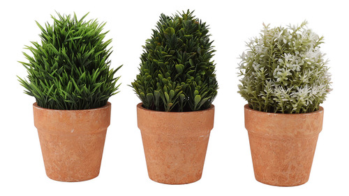 3 Plantas Artificiales Falsas Mini Plantas En Maceta