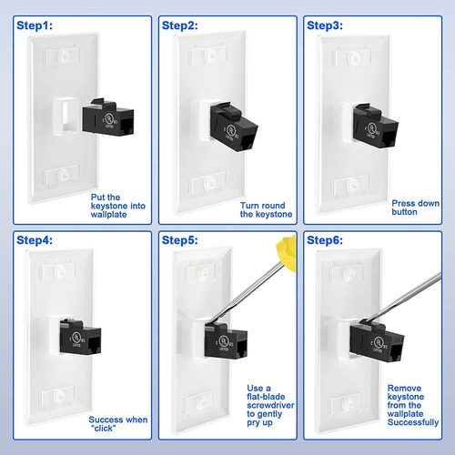 Acoplador Rj45 Keystone Ul Listado Cat6 Ethernet Keysto...