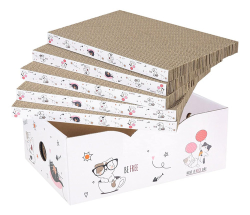 5 Packs En 1 Almohadilla Para Arañar Gatos Con Caja,...