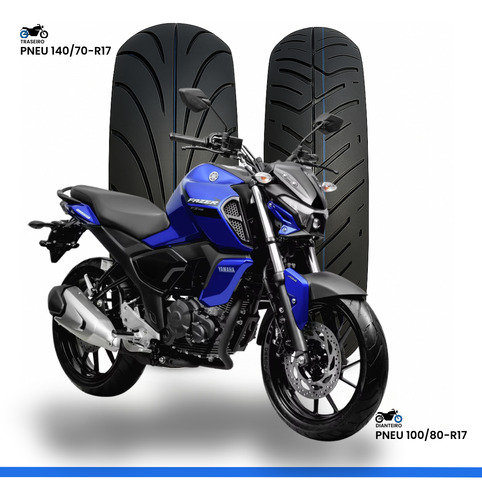 Pneus 100/80 + 140/70 R17 Twister Fazer 250 Mt-03 Ybr 125