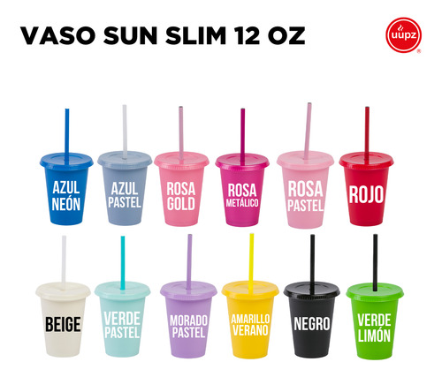 12 Vasos Reusables Tipo Star 12 Oz Con Tapa Plana Azul Pastel