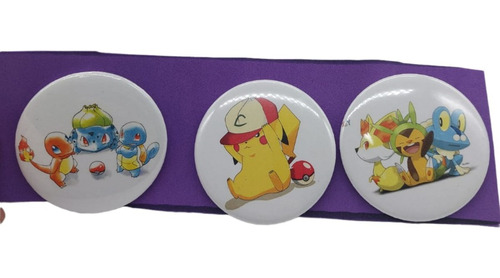 Pack X3 Pins Pines Team Starter Poke Pikachu Bulbasaur Squir