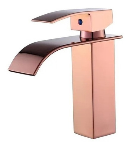 Torneira Banheiro Cascata Misturador Calha Baixa Rose Gold