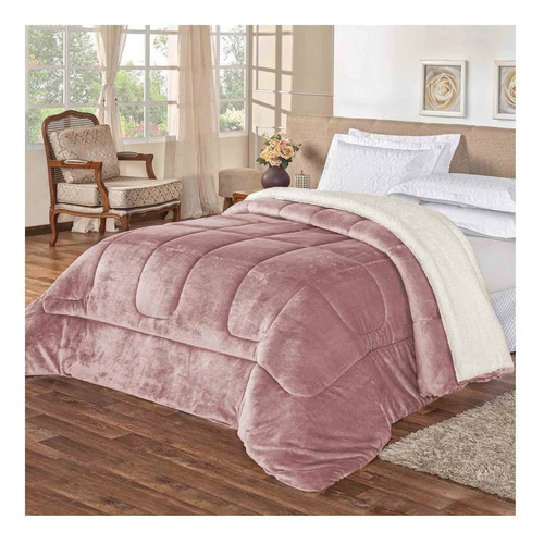 Manta Bia Enxovais Everest cor rosa com design liso de 2.4m x 2.2m