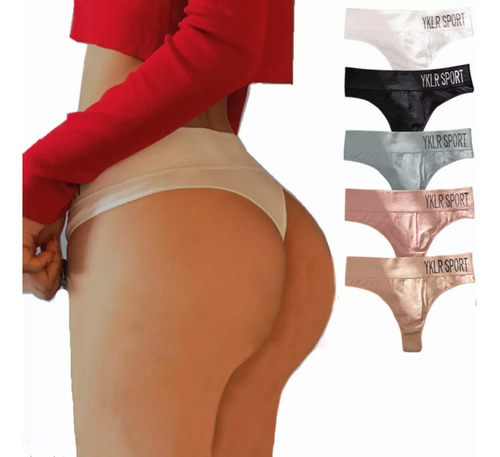 Tanga Algodón Sexy Deportiva Sofra Paquete 5 Piezas