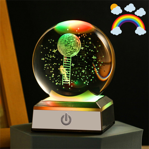 C Night Light, Bola De Cristal De Tamanho Grande, 7 Cores, C