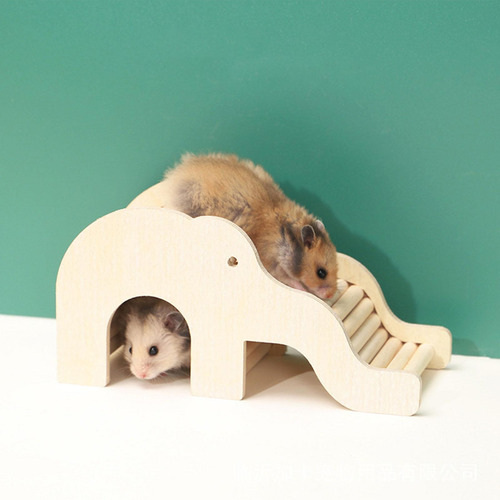 Wood Hamster Climbing Toy Funny For Guinea Wood