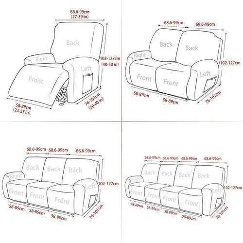 Capas Elásticas Reclinables Para Sofás, Capas De Sillón