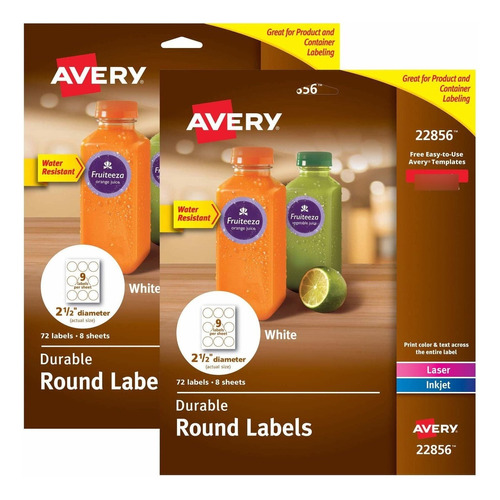 Avery Etiqueta Redonda Para Impresora Laser Inyeccion 72