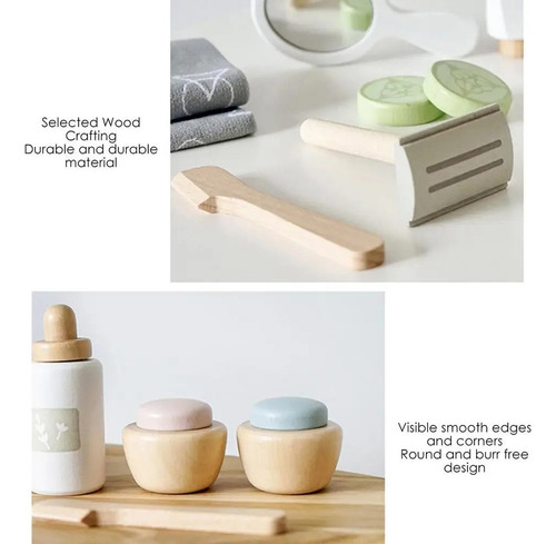Set De Cuidado De Mascarillas De Maquillaje De Madera Simula