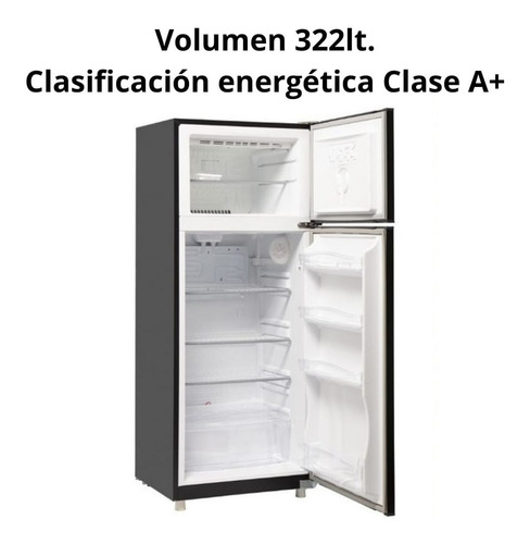 Heladera Briket 1630 Hc Negro 322 Lts Clase A C Freezer