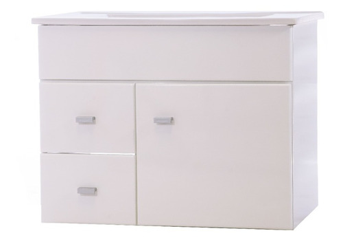 Vanitory Colgante Laqueado Blanco Oslo 60x38 Mesada Resina