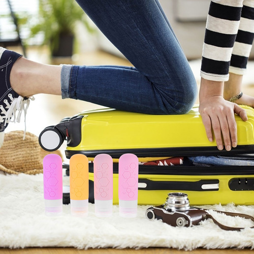 4 Botellas De Viaje, Recipientes De Silicona Para Artículos