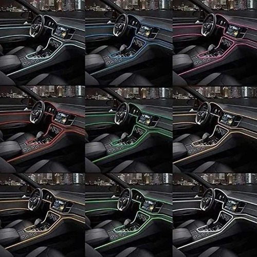Imagen 9 de 10 de Hilo Tira Luz Neon Colores Led Conector 12v Auto Moto 5m
