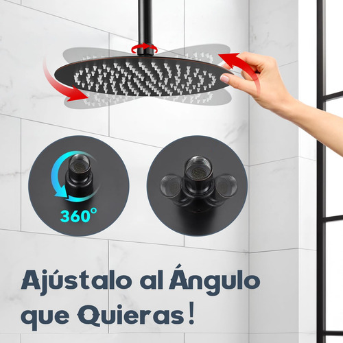 Regadera De Baño Alta Presión Cabezal De Ducha 20cm Ajustabl