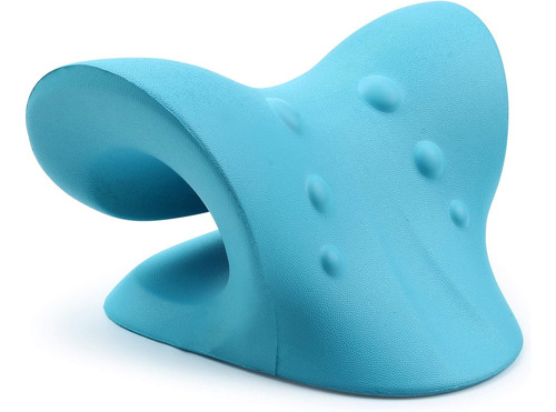 Almohada Cervical De Tracción Cervical Ortopédico, De Cuello Color Azul Claro