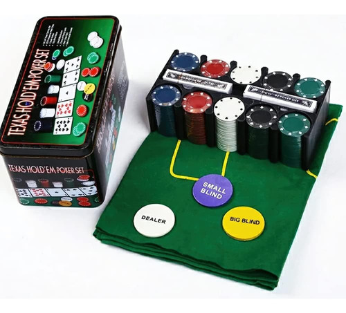 Fichero Poker Texas Holdem 200 Fichas Cartas Paño Black Jack