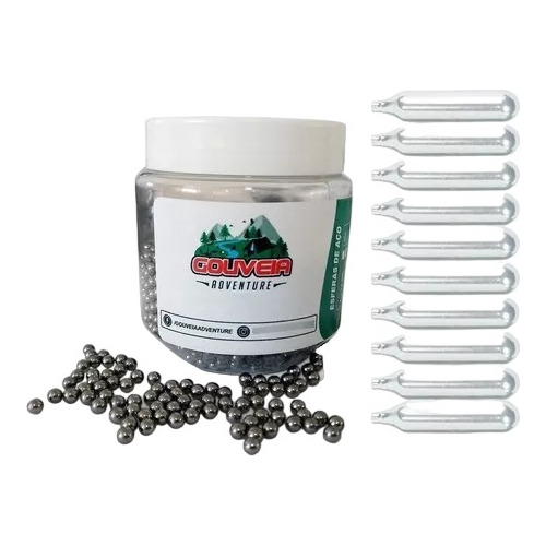 Kit Bbs Airsoft 1000 Esfera 6mm + 10 Cilindro 12g