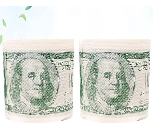 Papel Higiénico Impreso Great Value Dollar, 2 Rollos, Nuevo