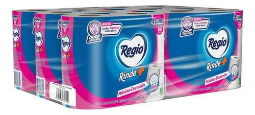 Papel Higiénico Regio Rinde+ 500 Hojas 6 Pza De 4 Rollos C/u