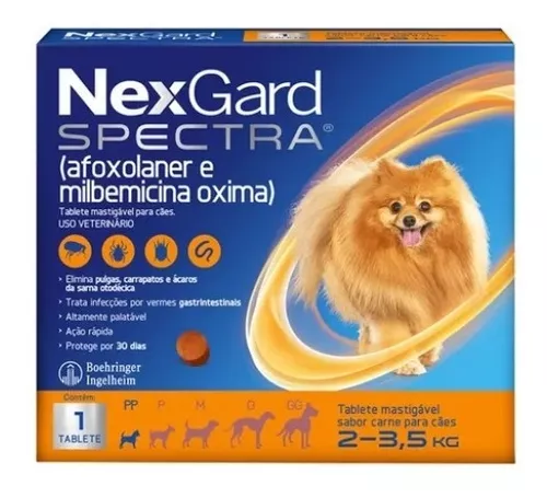 Nex Gard Spectra Para Cães De 2 A 3,5kg - 1 Tablete