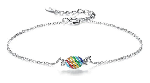 Pulsera Dulce Caramelo Colores Amiga De Plata Ley 925