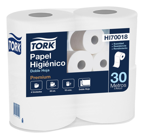 Papel Higiénico Tork Hoja Doble Premium 24 Rollos X 30 Metro