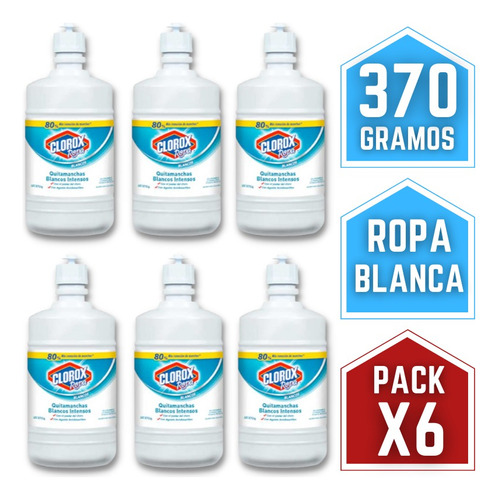 Quitamanchas Clorox Para Ropa Mas Blanca Polvo Pack X6