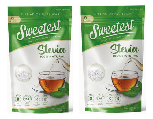 Endulzante Sweetest De Stevia 200gr Pack 2und