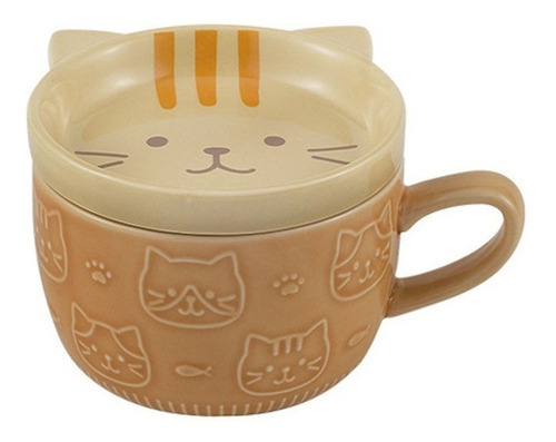 Taza De Cerámica Con Plato Y Grabado 3d Kawaii