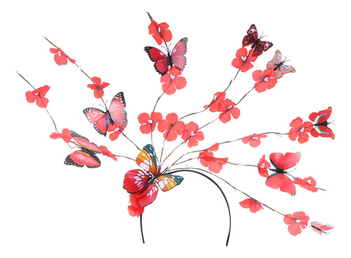 Sombrero Con Diseño De Mariposas Y Flores, Diadema Con Forma
