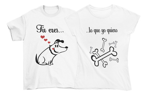 2 Playeras Personalizadas Pareja Amor Duo San Valentin Perro