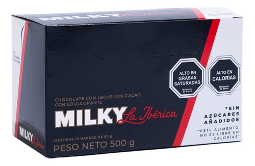 Pack X10 Chocolate Milky Sin Azúcar 50g La Ibérica