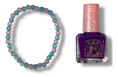 Set De 2 Piezas Esmalte De Uñas Y Pulsera Niñas Licencias Frozen
