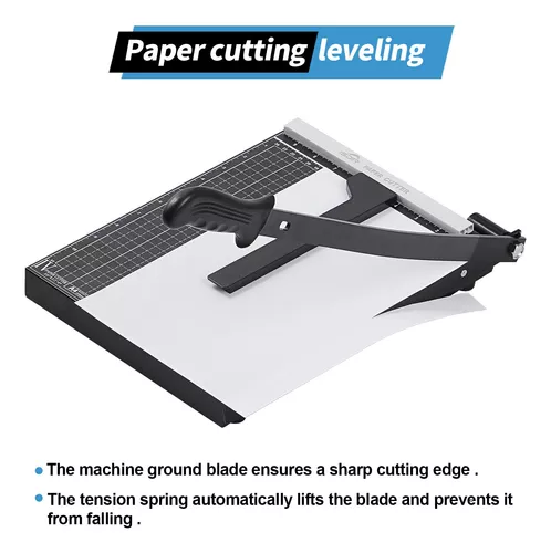  Cortador de papel, recortadora de papel A4 con protector de  seguridad, tabla de cortar de papel de 12 pulgadas de longitud, recortadora  de guillotina con capacidad de 16 hojas, cortador de