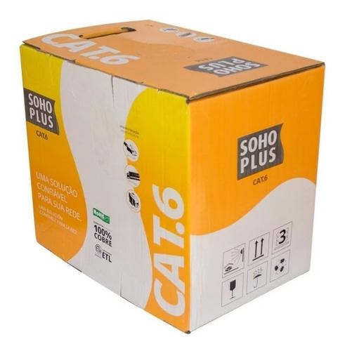 Imagem 1 de 5 de Cabo De Rede Cat6 Furukawa Soho Plus Azul 50m + 16 Rj45 Cat6