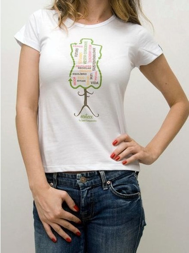 Camiseta Feminina Estampada Moda Sustentável Pet Algodão