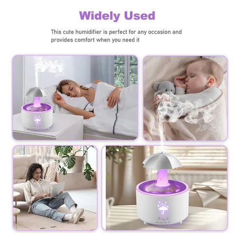 Ba Humidificador For Recámara, Difusor De Paraguas Giratorio