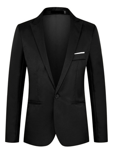 Saco Blazer Negro, Casual Hombre Moda, Confort Fit