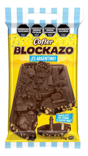 Chocolate Blockazo 1 Kg Tableta Gigante Con Forma Argentina